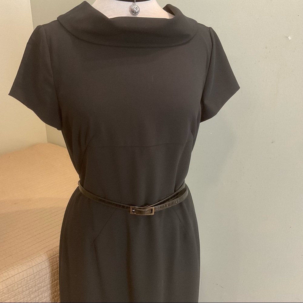 Madison Cowlneck Black Dress - Size 8